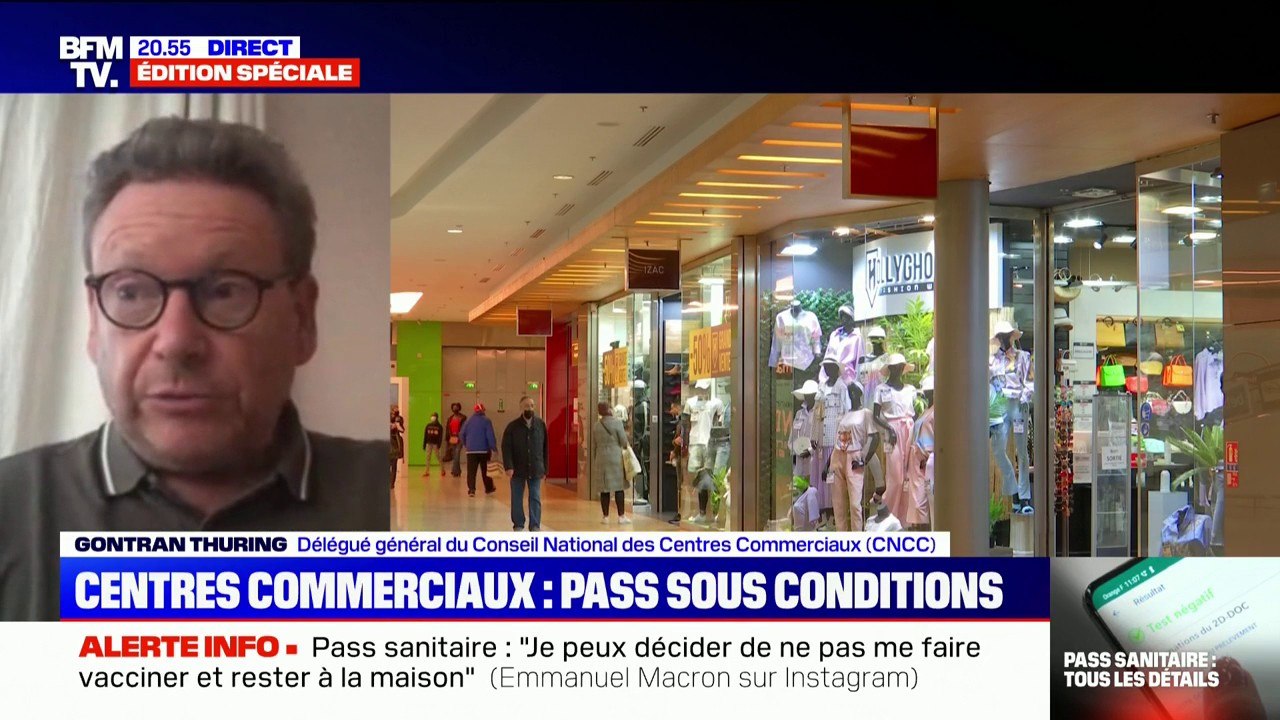 Pour Gontran Thuring, le pass sanitaire dans certains centres commerciaux est "une mesure très difficilement applicable"