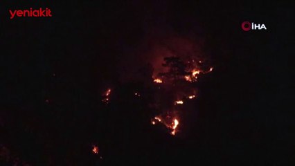 Köyceğiz'de endişelendiren görüntü! Alevler yeniden yükseldi
