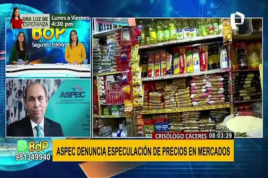 Crisólogo Cáceres sobre especulación: no hay razón válida para el alza de precios
