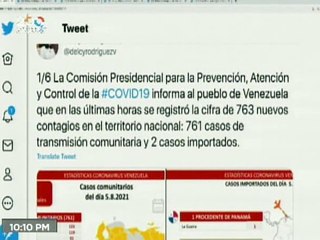 COVID-19 | Venezuela registra 761 casos comunitarios, 2 importados y 295.588 pacientes recuperados