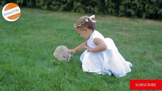 Little Girl Playing With Rabbit