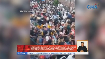 Malacañang, iginiit na may nagpakalat na maling impormasyon at hindi pahayag ng pangulo ang dahilan ng pagdagsa sa vaccination sites | UB