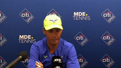 Rafa Nadal, en la rueda de prensa del torneo de Cincinatti