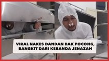 Viral Nakes Dandan Bak Pocong, Bangkit dari Keranda Jenazah Bikin Jantungan