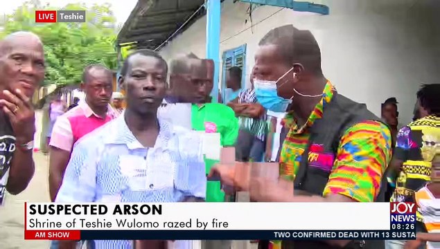 Suspected Arson: Shrine of Teshie Wulomo razed by fire - AM Show on JoyNews (6-8-21)