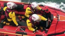 Whitby's inshore lifeboat races to scene after a man falls from boat