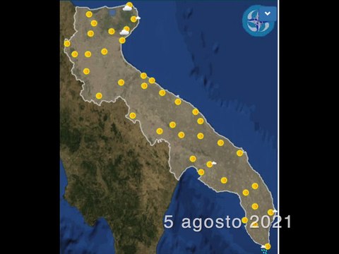 METEO Puglia ▷ Torna l'ondata di caldo! Previsioni del tempo per Foggia, Andria, Barletta, Trani, Bari, Brindisi, Lecce e Taranto oggi e domani 6-7 agosto 2021 - mappa aggiornata con temperature + video