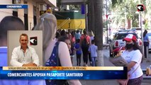 Comerciantes apoyan pasaporte sanitario