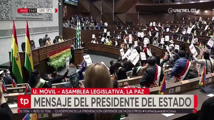 Choquehuanca tuvo que pedir orden para que Arce vuelva a hablar