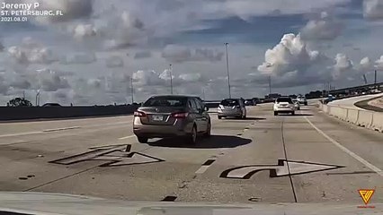 Car swerves and hits cone 2021.08.01 — ST. PETERSBURG, FL