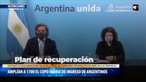 amplían a 1700 el cupo diario de ingreso de argentinos
