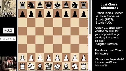 Bobby Fischer's Nd5 destroys the opponent's defense in the Fischer - Sozin attack (1967)