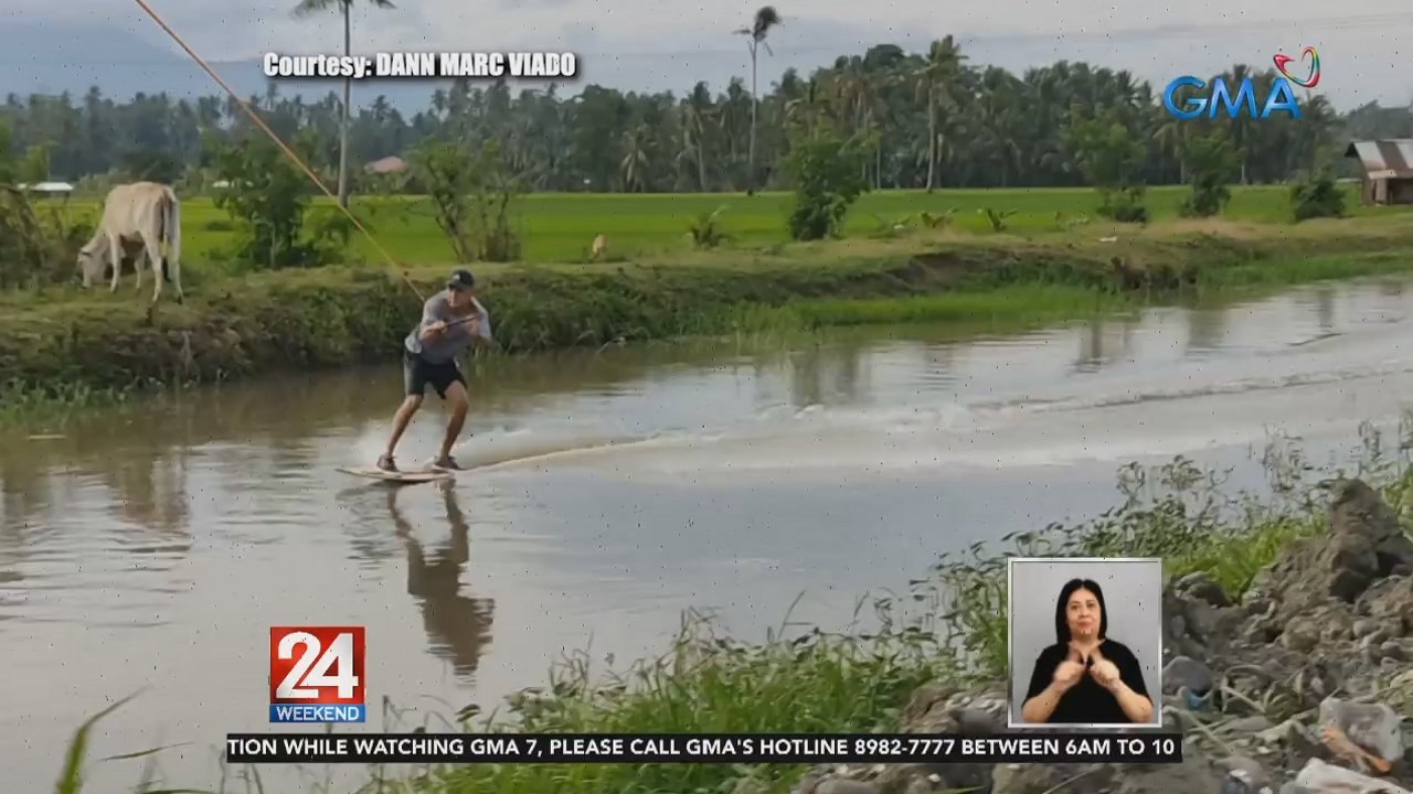 Lalaking 'di makapunta sa dagat, sa irrigation canal nag-wakeboarding | 24 Oras Weekend