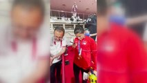 Son dakika haber! Cumhurbaşkanı Erdoğan, Tokyo 2020'de altın madalya kazanan Busenaz Sürmeneli'yi telefonla tebrik etti