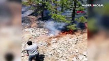 Makinistler treni durdurup orman yangınını söndürdü