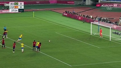 Richarlison Missed Penalty - Brazil 0-0 Spain (Olympic Games 2020)