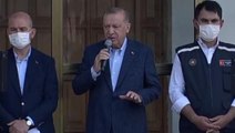 Son Dakika: Cumhurbaşkanı Erdoğan, selin vurduğu Bozkurt ilçesinde halka sesleniyor: Batı Karadeniz'i afet bölgesi ilan ettik
