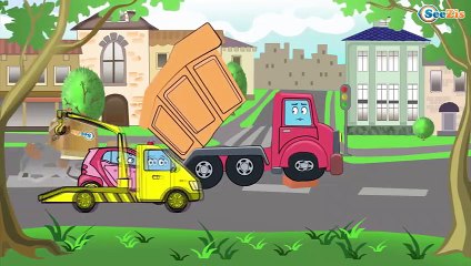 ➲ Excavator and Dump Truck - Construction Vehicles on Job - Animation Cartoon