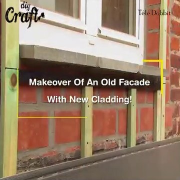 Wooden makeover of old façade with new cladding Wall Panel Installation Wall Design Ideas in INDIA