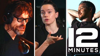 12 MINUTES : James McAvoy, Daisy Ridley, Willem Dafoe en séance de doublage