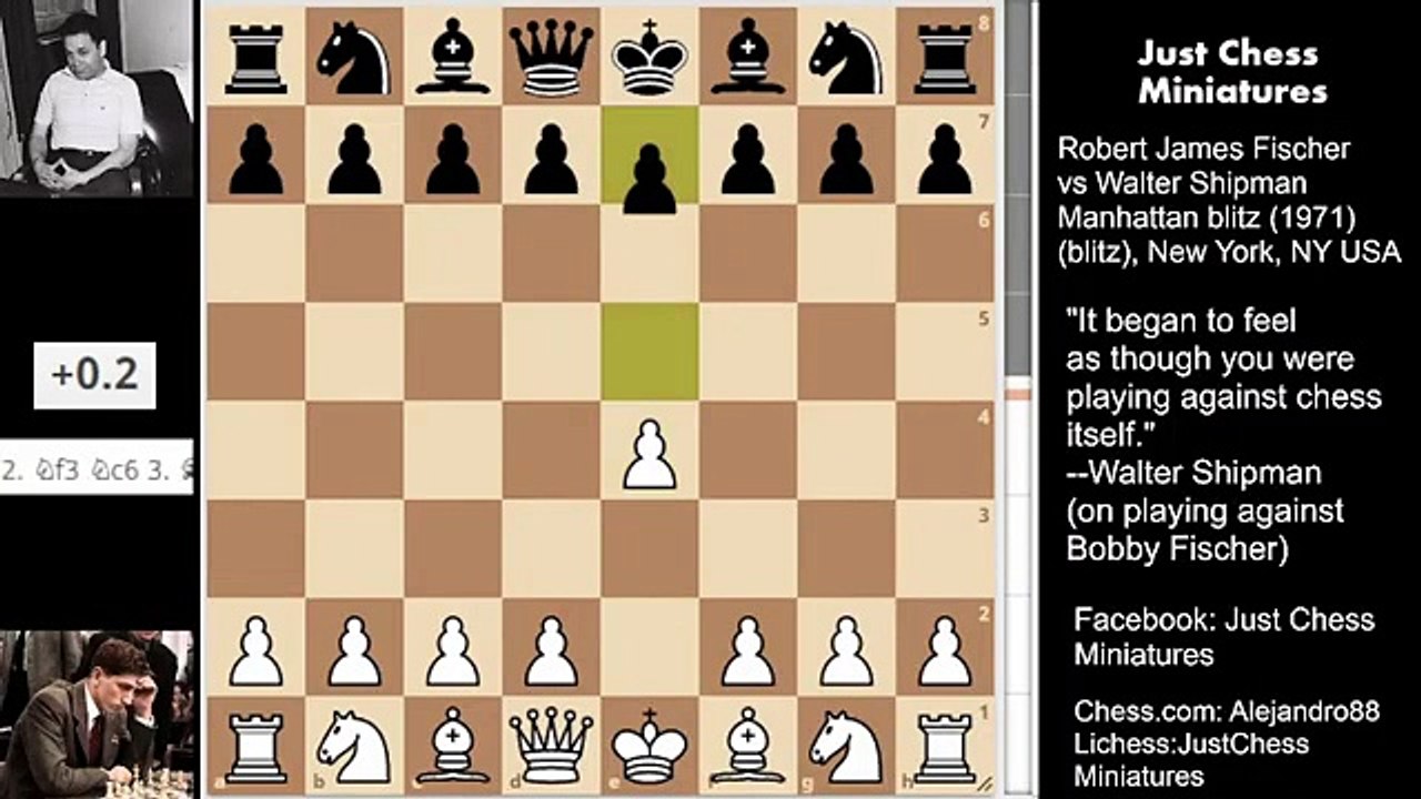 Bobby Fischer´s overwhelming attack overthrows a Manhattan Chess Club champion (1971)