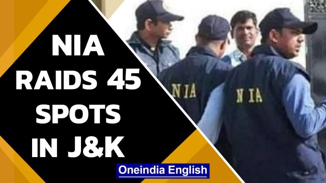 NIA raids 45 locations in J&K districts in connection to terror funding case | Oneindia News