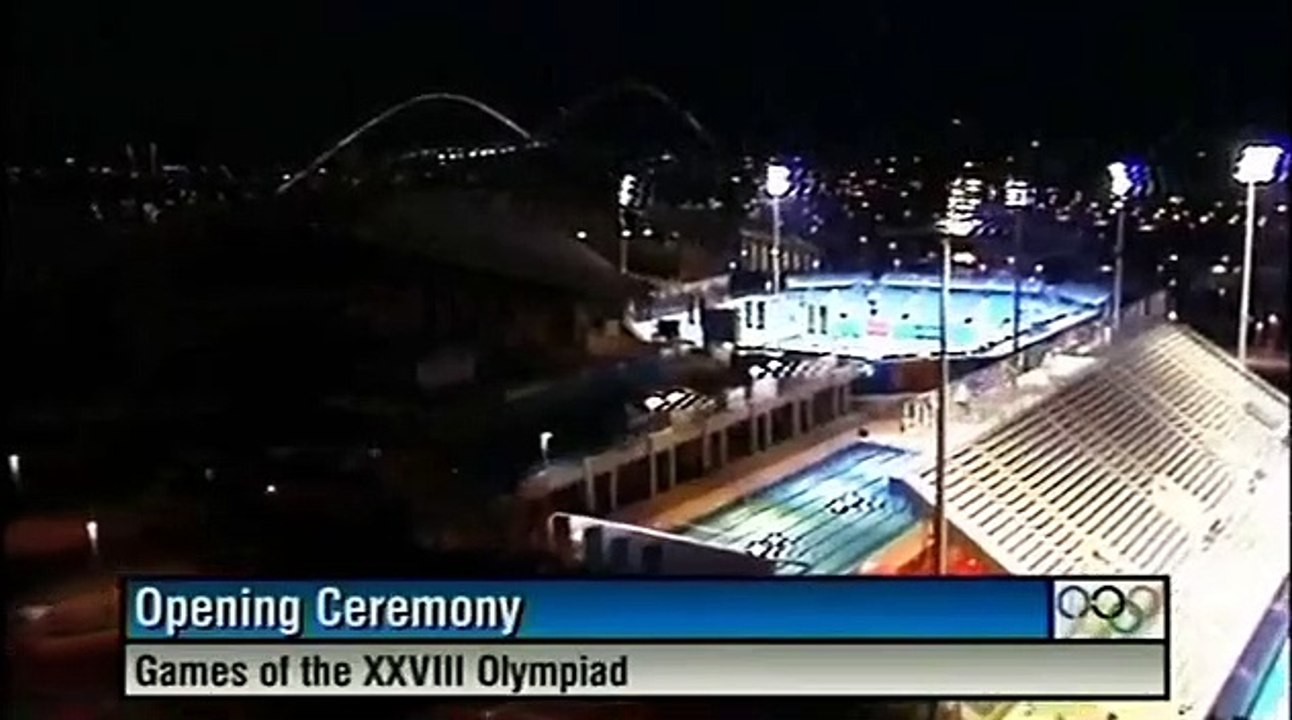 The Olympic Rings in flames during the Opening Ceremony of the 2024 Summer Olympics