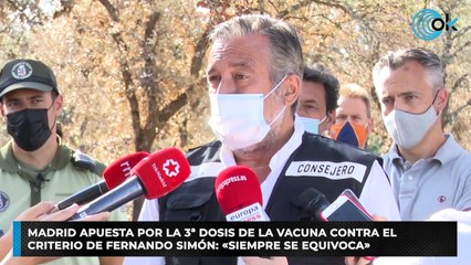 Madrid apuesta por la 3ª dosis de la vacuna contra el  criterio de Fernando Simón: «Siempre se equivoca»