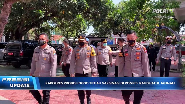 Kapolres Probolinggo Tinjau Langsung Pelaksanaan Vaksinasi Merdeka di Ponpes Raudhatul Jannah