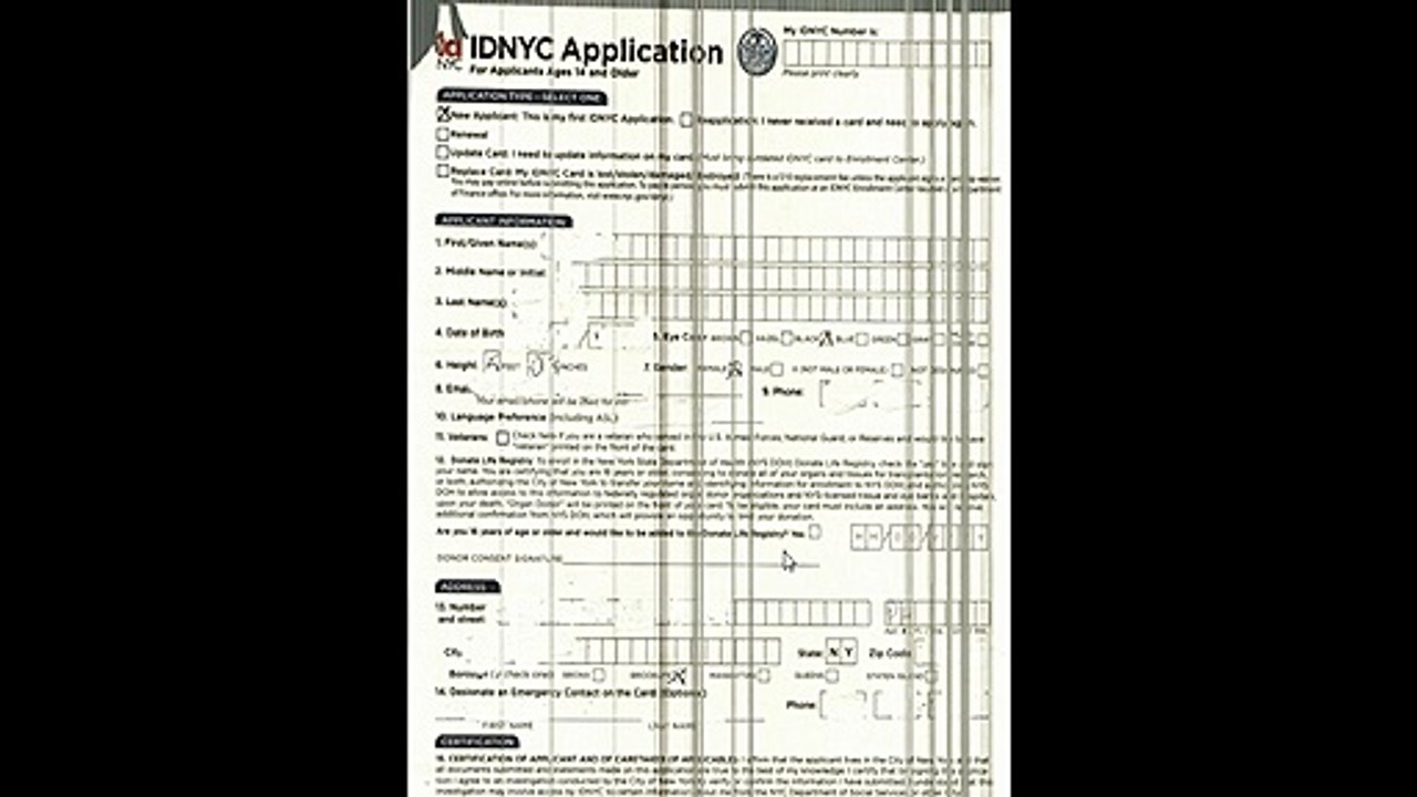 Filing out a ID NYC Application