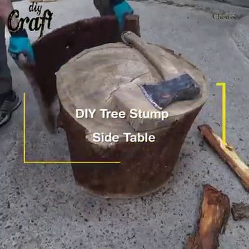 Made From tree stump side table And Logs DIY Tree Stump and Tree Trunk Furniture tree table