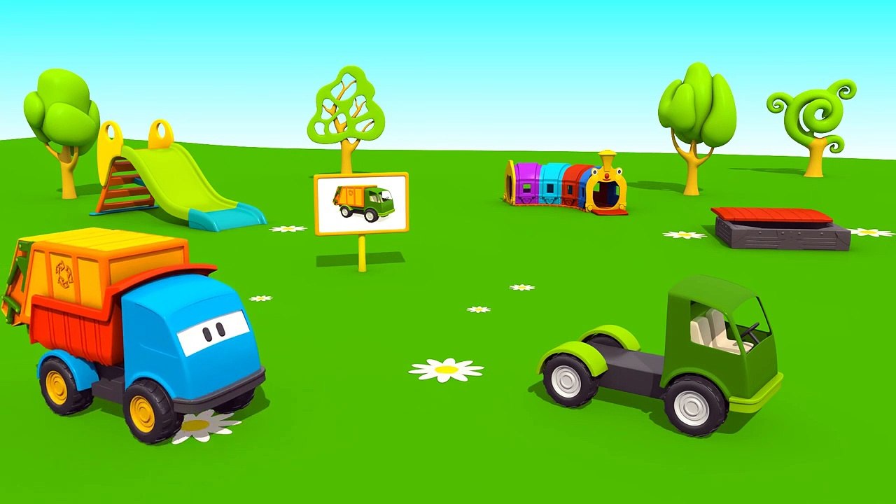 NEU! Leo der neugierige Lastwagen - Teile eines Müllwagens   Lernanimation für Kinder