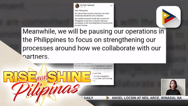 Ilang Pinoy content creator, umatras sa collaboration sa academy ng international vlogger na si Nas Daily; Operasyon ng Nas Academy sa Pilipinas, ihihinto muna