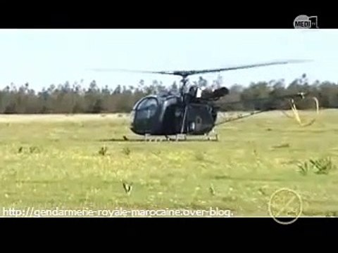 gendarmerie royale maroc atterrissage d'helicopter moteur arrêté الدرك الملكي