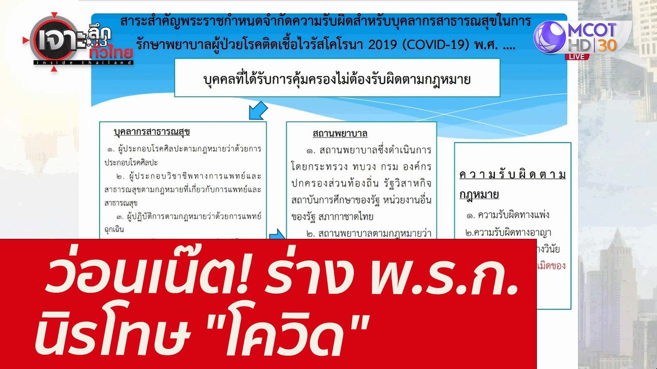 ว่อนเน๊ต! ร่าง พ.ร.ก.นิรโทษ "โควิด" : เจาะลึกทั...