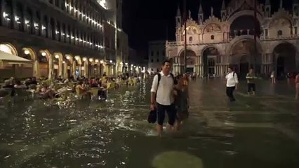 'Acqua alta', un fenómeno inhabitual en agosto en Venecia