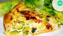 Quiche aux courgettes, tomates séchées et chèvre