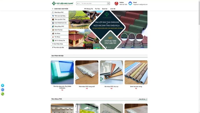 Reivew web Vật Liệu Nhà Xanh