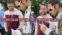 'Colorblind Man's Heartfelt Reaction to Seeing Color for the First Time in 30 Years'