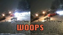 'Car Sliding Down a Slippery Hill With No Driver in it'