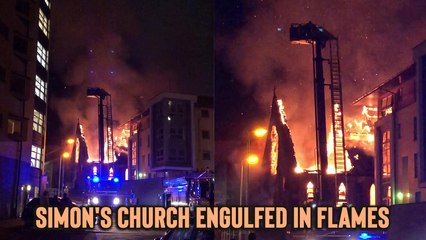 'Glasgow, UK: St Simon's Church Engulfed in Flames '