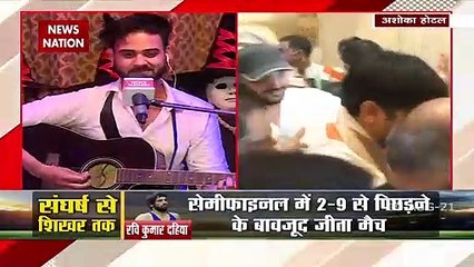 पहलवान रवि दहिया का काफिला अशोका होटल की तरफ रवाना