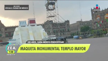 Colocan una maqueta monumental del templo mayor en el Zócalo