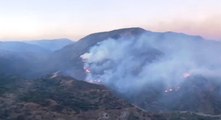 Bagaladi (RC) - Incendi boschivi, sgancio d'acqua da Canadair (09.08.21)