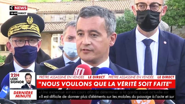 Prêtre assassiné en Vendée - Gérald Darmanin: Le moment ne dois pas être à la polémique mais aux condoléances. S'en prendre à un homme d'Eglise, c'est s'en prendre à la France
