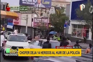 Imprudente chofer deja 14 heridos por escapar de la Policía en EEUU