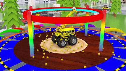 Скачать видео: Color Change Street Vehicles Game _ Soccer Balls Street Vehicles Cars Trucks Parking Games 3D Videos