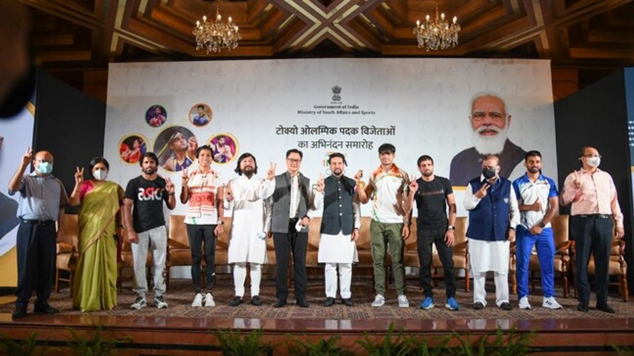 Tokyo 2020: Indian Olympic Champions honoured in grand felicitation ceremony after heroes' welcome