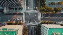 GoPro Shot Of An Intersection Road In A City _ Video No 6 _ Drone Shots