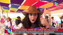 Tradicional tope de toro en saludo a las fiestas patronales de Managua